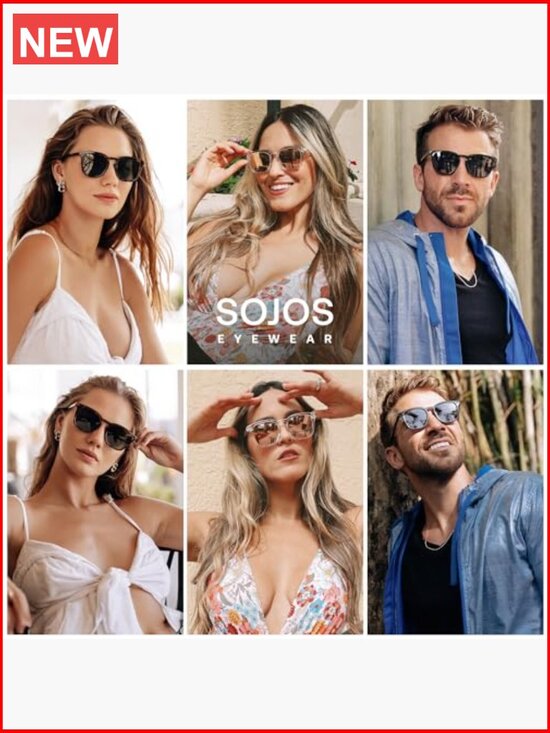 Polarized Square Sunglasses with UV400 Protection – Classic Vintage Style Shades main image 6